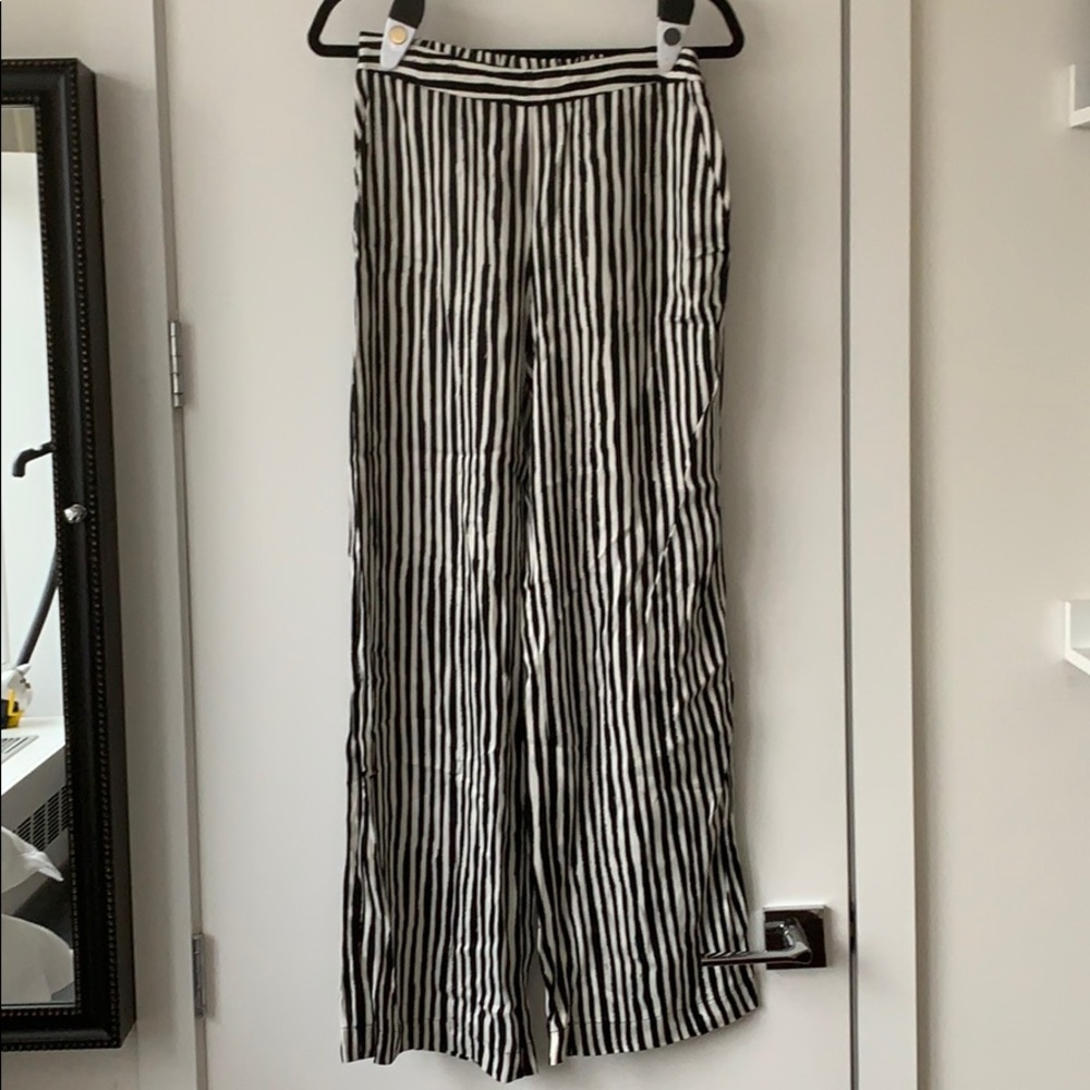 Black and White Striped Trousers